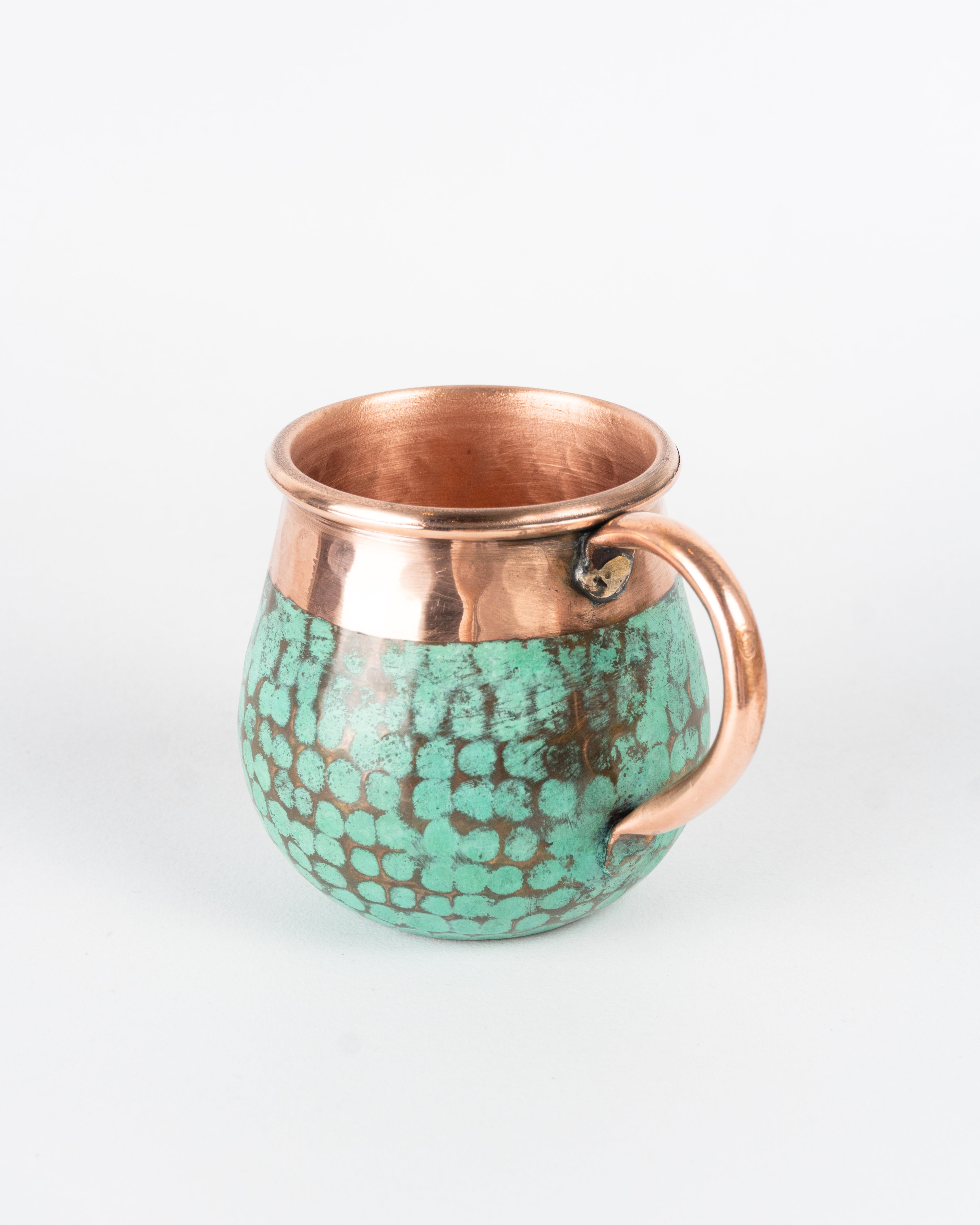 Taza de Cobre - Turquesa Punteado