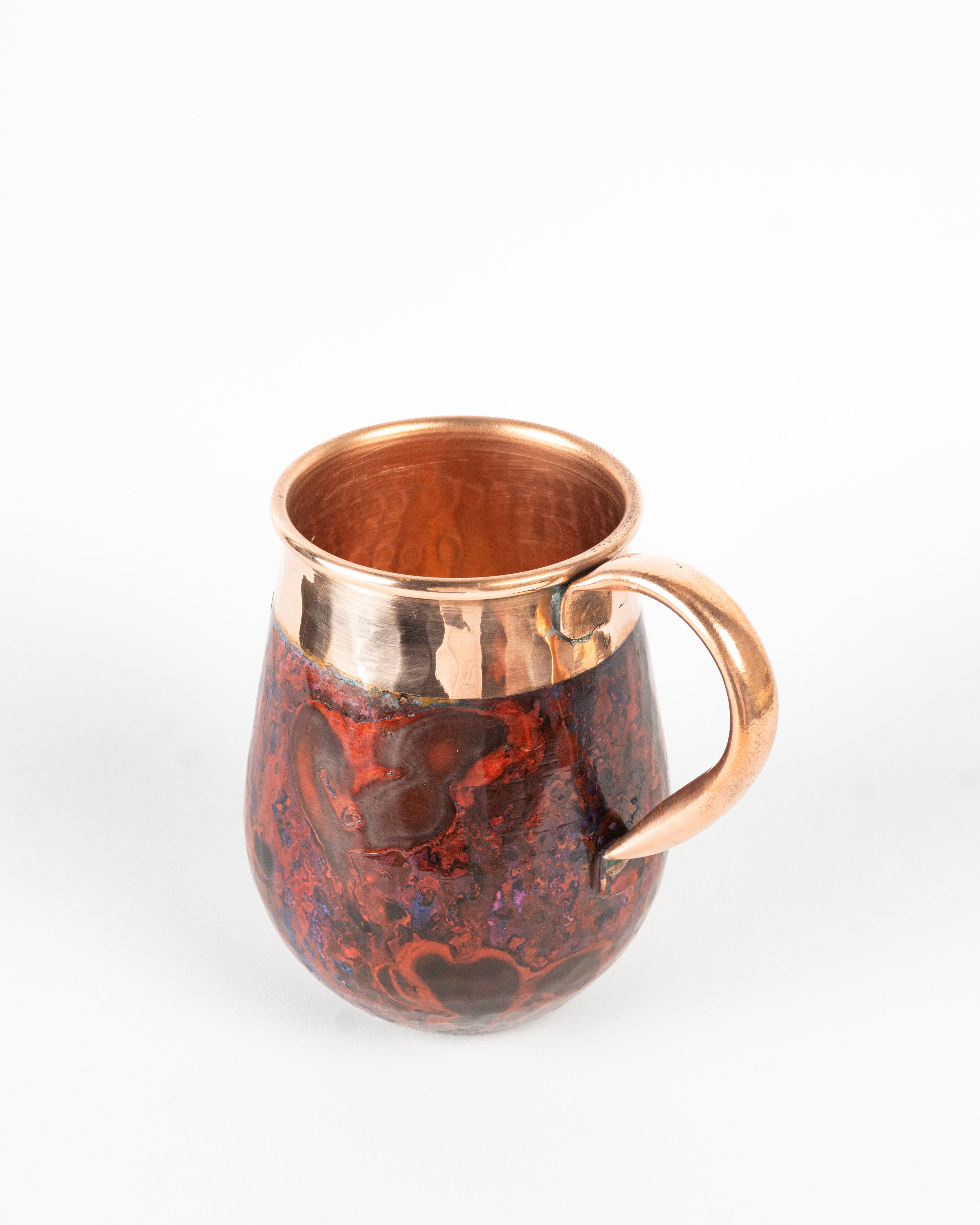 Taza de Cobre - Azul Dorado Negro Marmoleado
