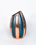 Jarrón de Cobre Acanalado - Turquesa y Cobre