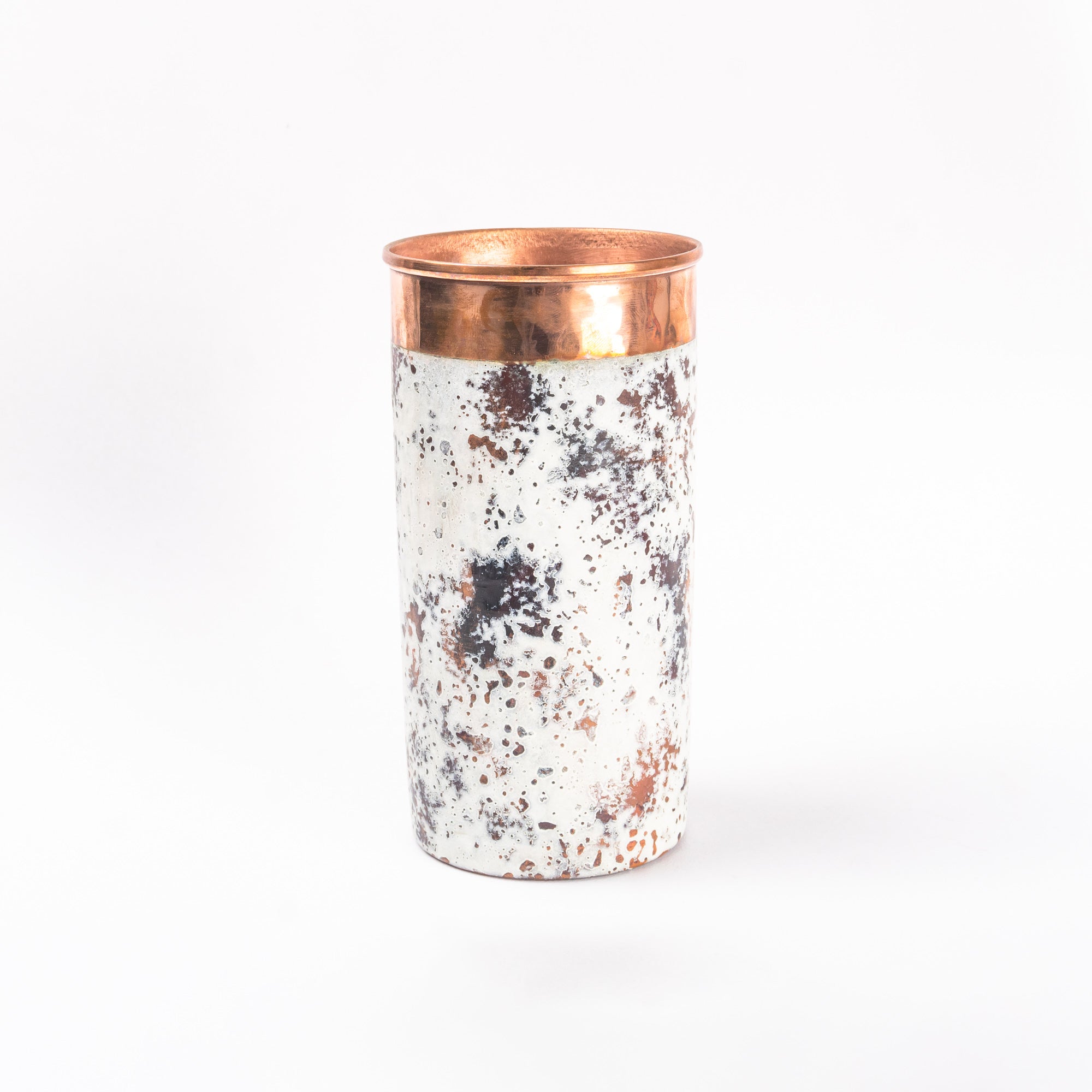 Vaso Alto de Cobre - Blanco Patinado
